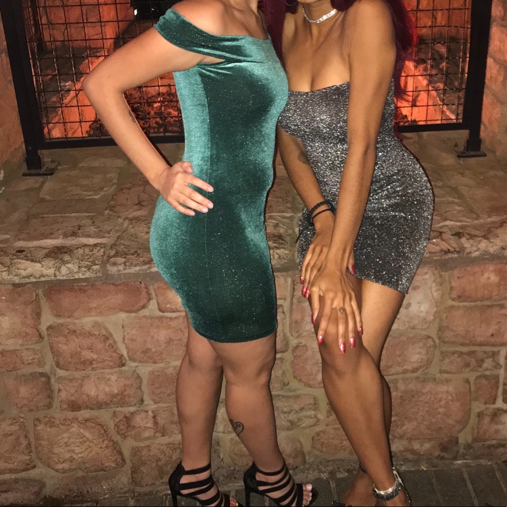 Off the shoulder velvet dress